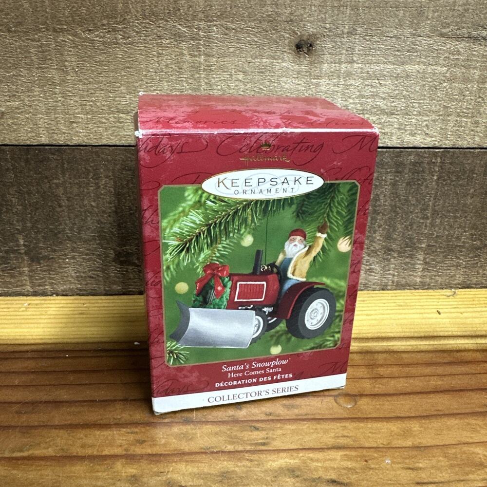 Hallmark Ornament Santa's Snow Plow Here Comes Santa #23 In Series Tractor W Box